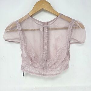 Victoria's‎ Secret Very Sexy Pink Crop Lace Top Light Pink Women's Medium M